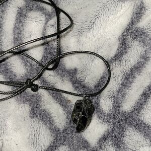 Black Stone Pendant Necklace